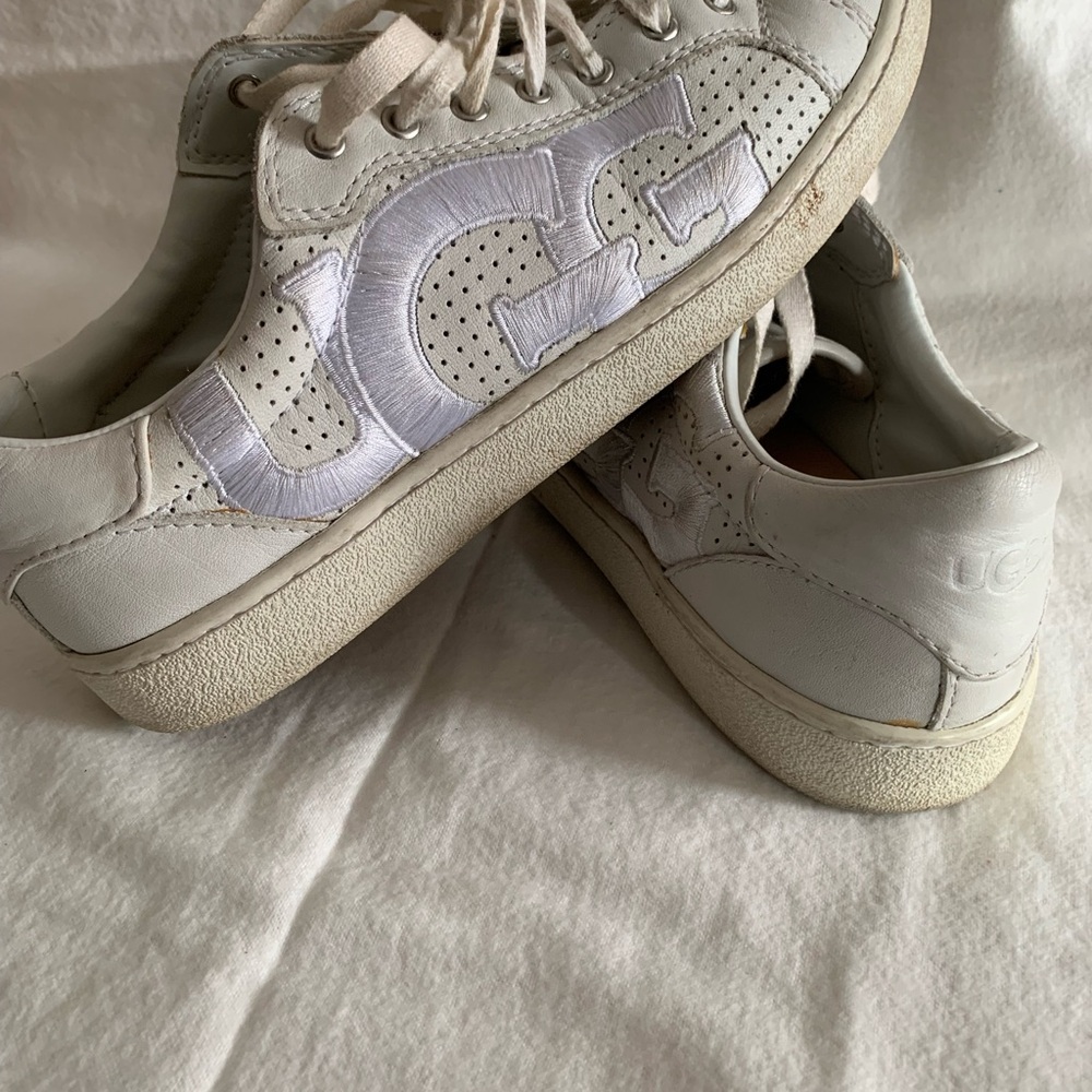 UGG Cream Leather Casual Sneakers